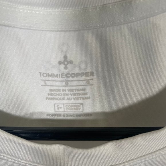 Tommie Copper Compression Shirt Mens Large White Back Support Activewear SS - Picture 2 of 6